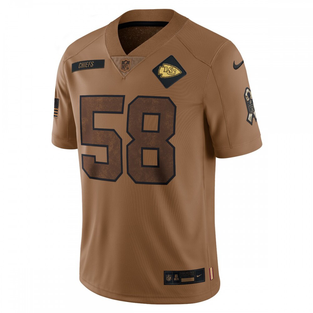 Derrick Thomas Kansas City Chiefs Nike 2023 Salute To Service Retired Player Limited Jersey - Brown-Profan Arena